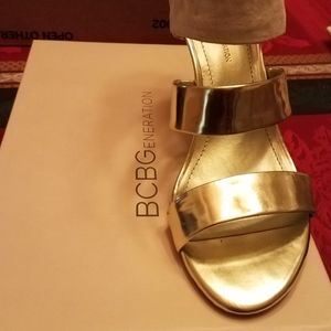 Bcbg gold sandals
